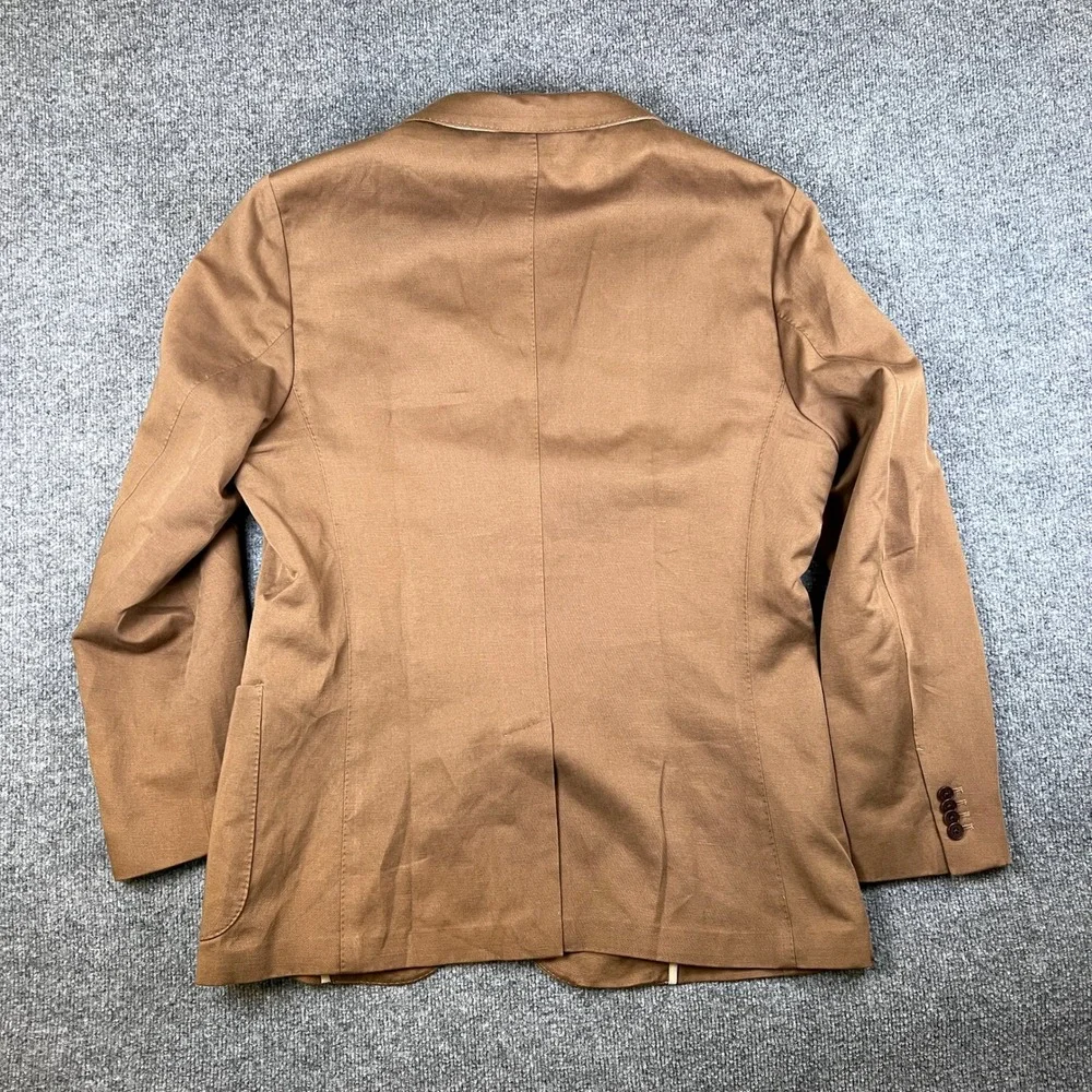 Banana Republic Jacket Mens 46L Brown Manifattura Emmetex Unstructured Linen
